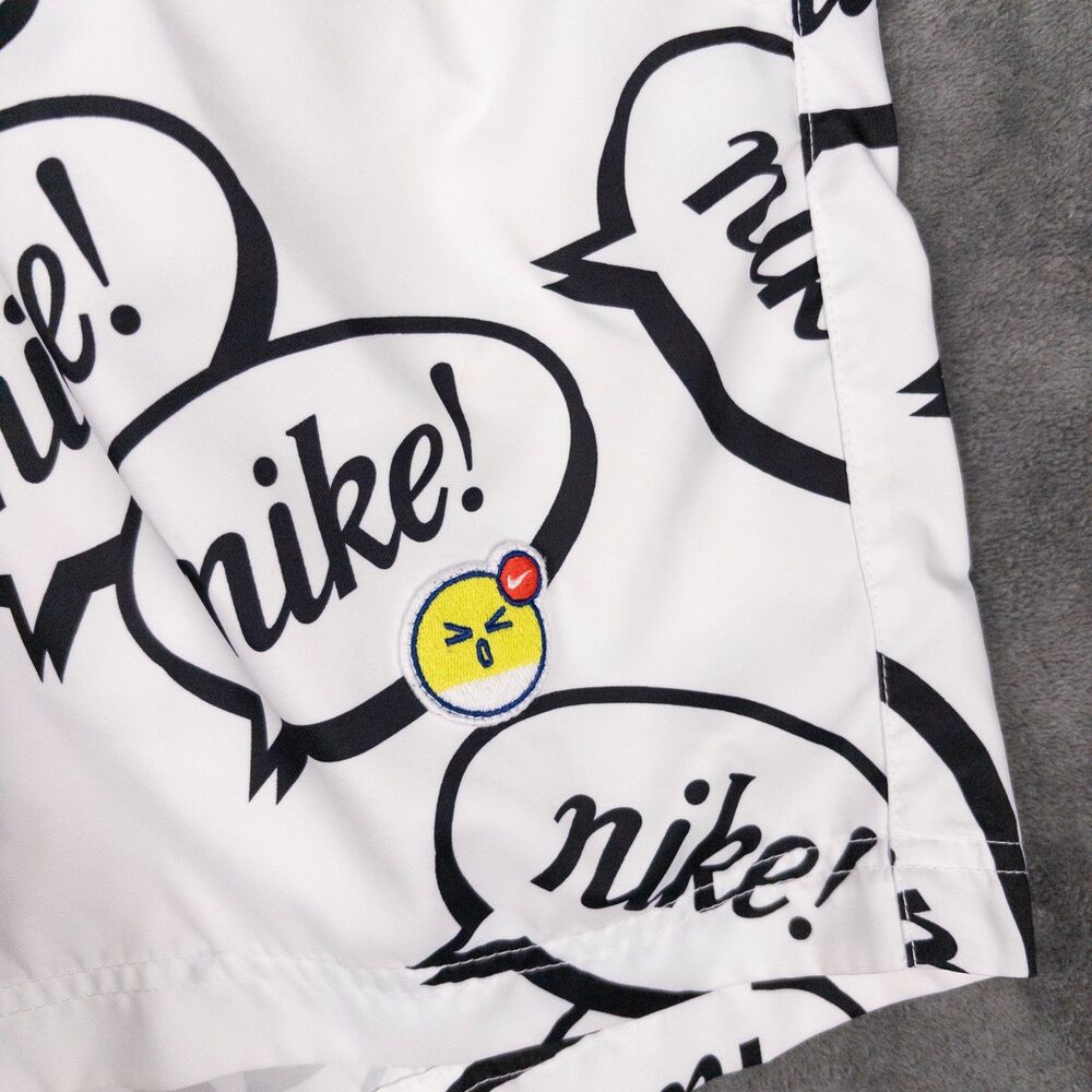 Nike Airmoji Mens Small White Black Graphic Shorts All Over Print Small Athletic - Picture 3 of 7